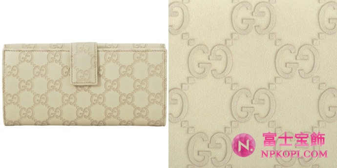 GUCCI/グッチ 2012年春夏LOVELYグッチシマGG柄Wホック2つ折り長財布 245723 AA61G 9022 